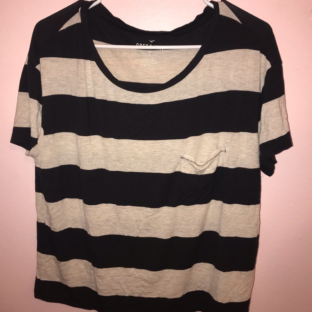 Heathered striped loose fitting tee